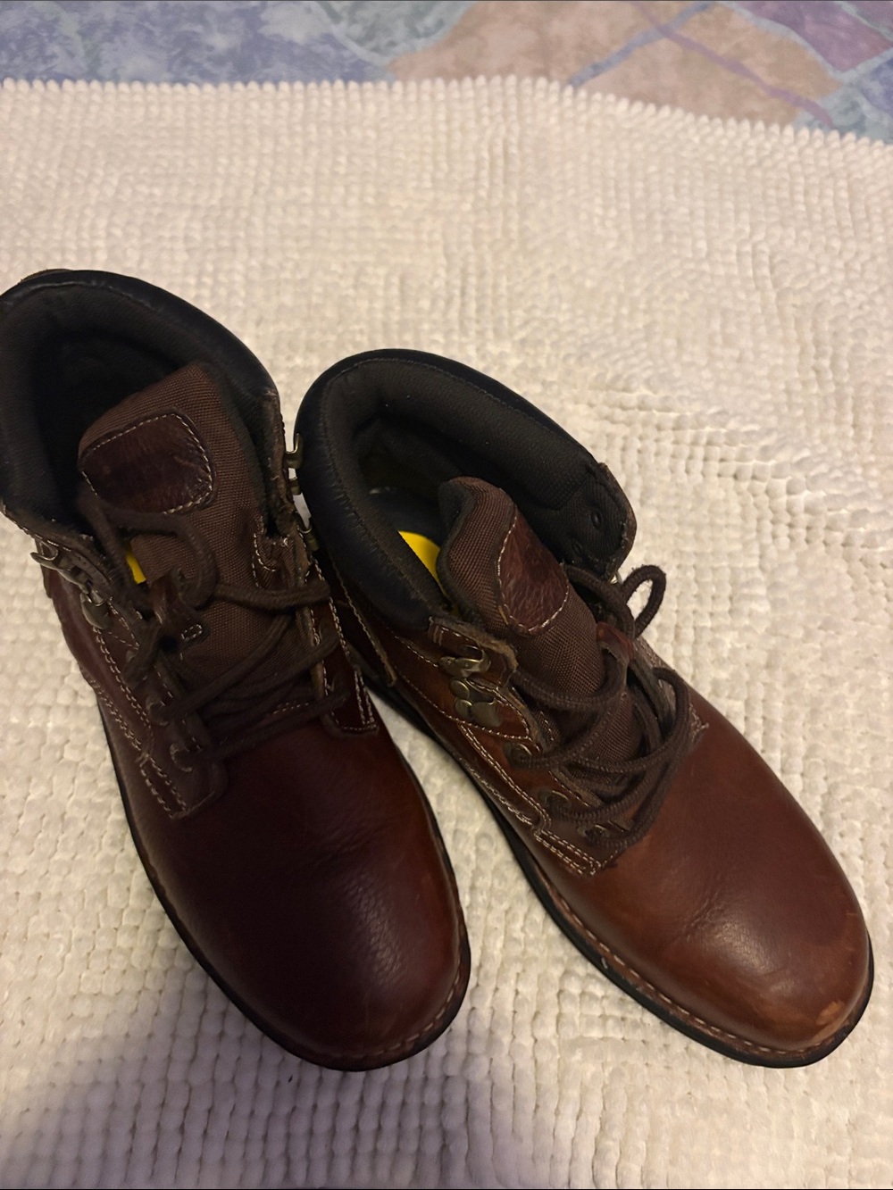 Stanley Brown Leather Lace-Up Work Ankle Boots